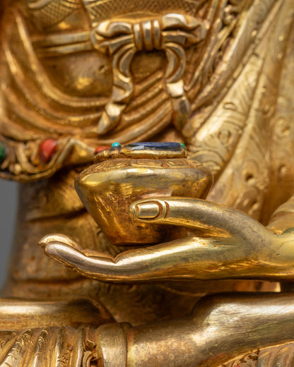 Enlightened Shakyamuni Buddha Statue | Fire Gold Gilded Himalayan