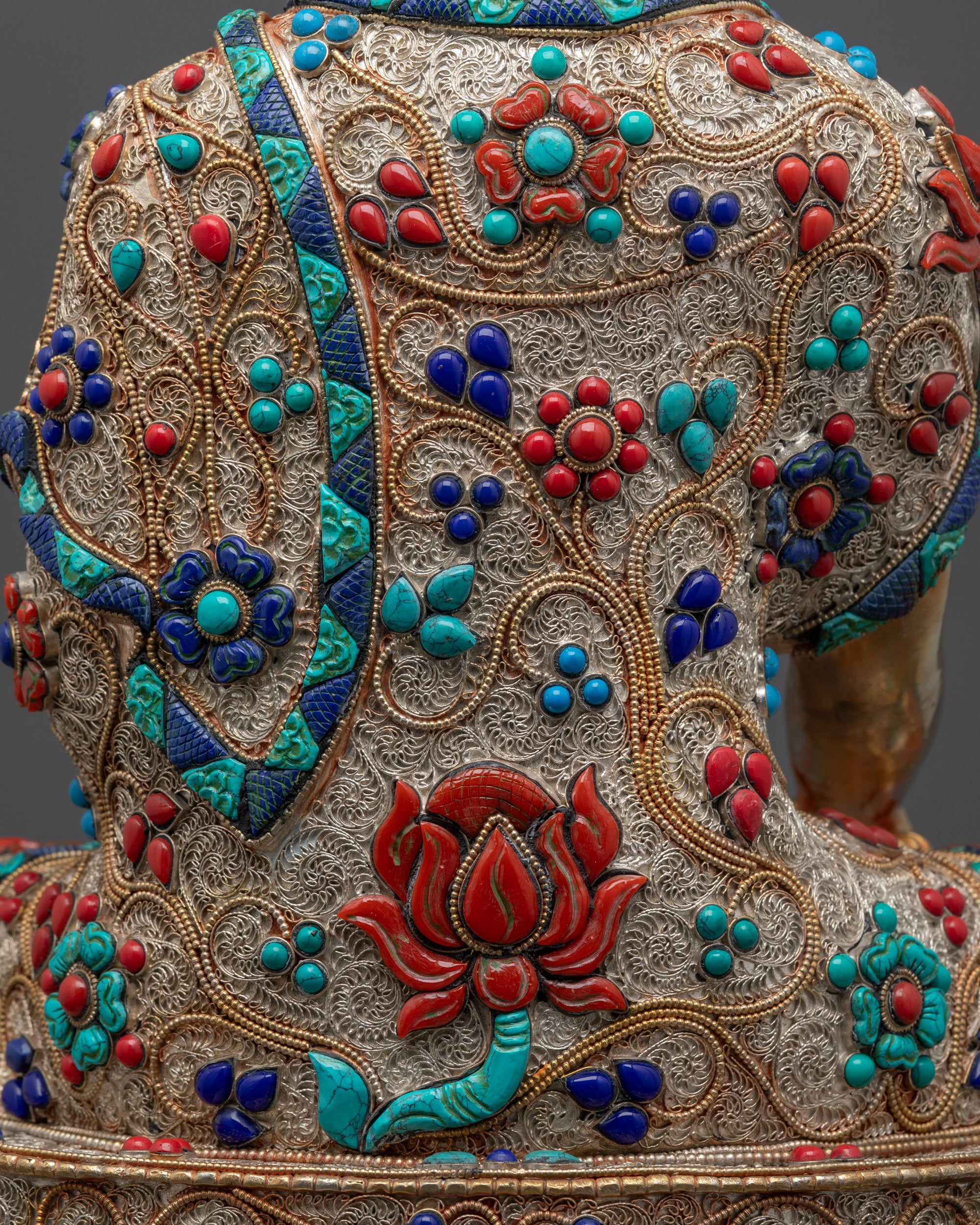 Filigree Design Shakyamuni Buddha Statue from Nepal