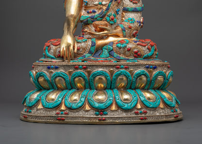 Filigree Design Shakyamuni Buddha Statue from Nepal