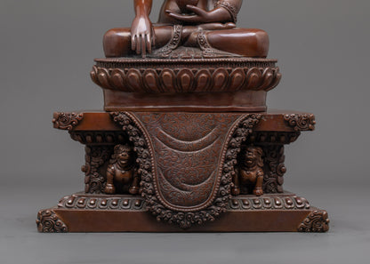 Shop Oxidized Shakyamuni Buddha Statue | Traditional Copper Sculpture
