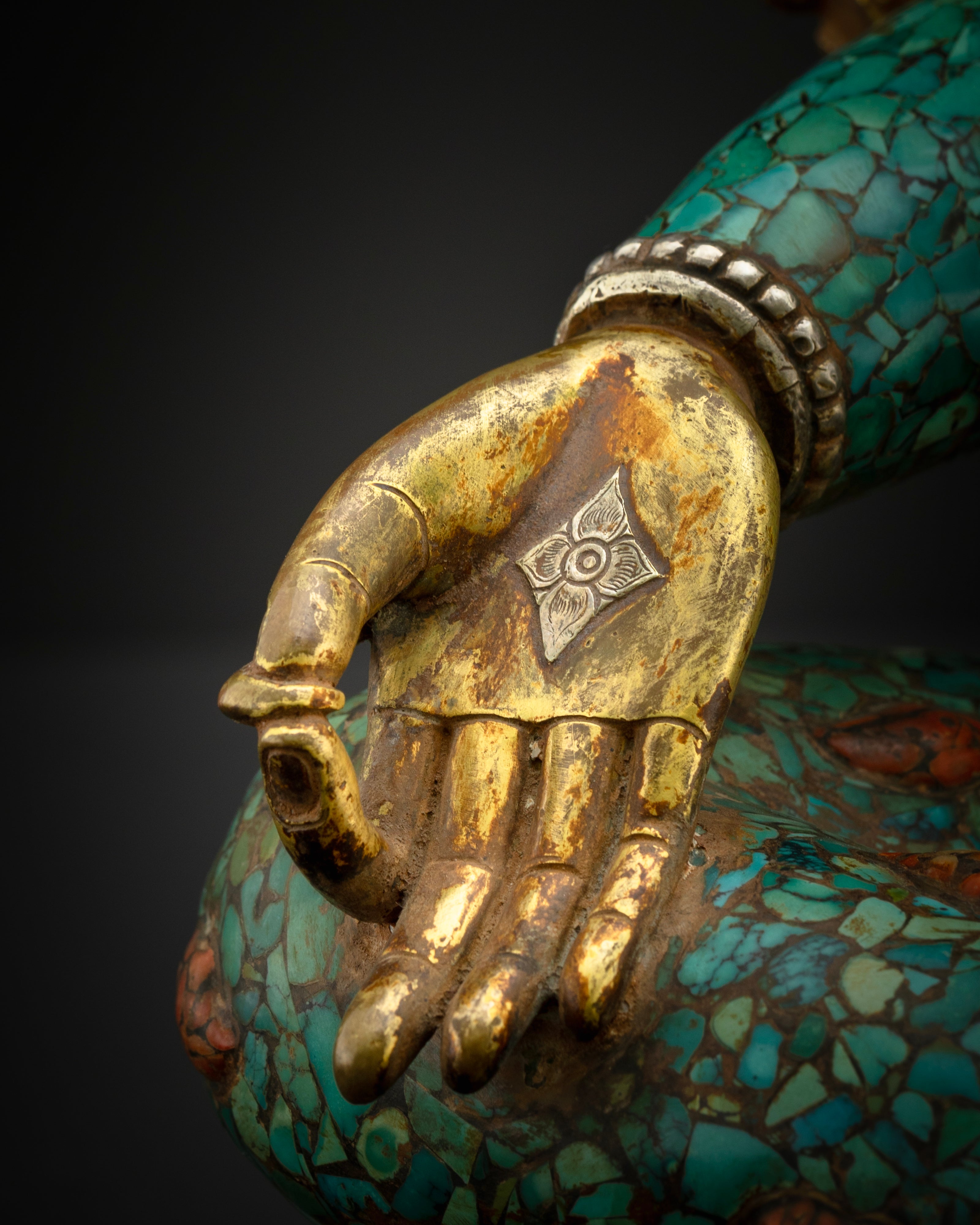 Turquoise Green Tara Statue | Tibetan Bodhisattva Buddha Decoration