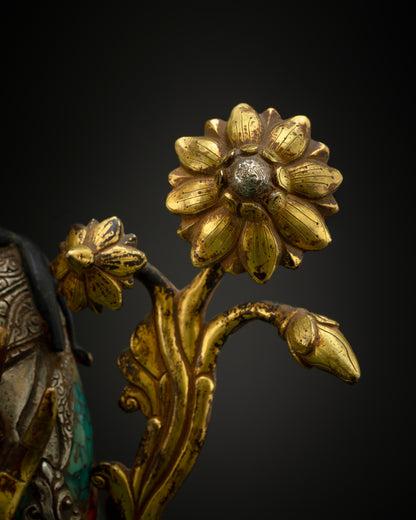 Turquoise Green Tara Statue | Tibetan Bodhisattva Buddha Decoration