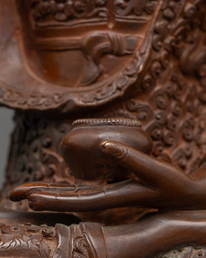 Sacred Oxidized Buddha Statue | Awakened Teacher Sculpture