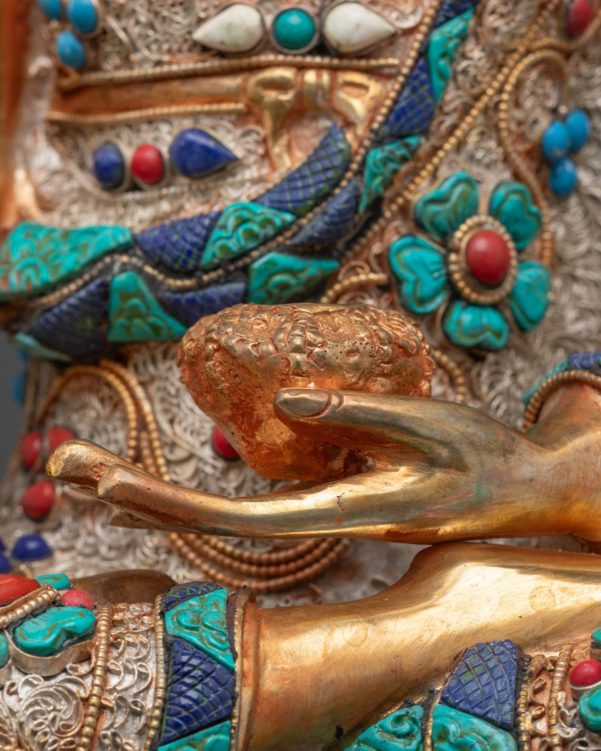 Filigree Design Shakyamuni Buddha Statue from Nepal