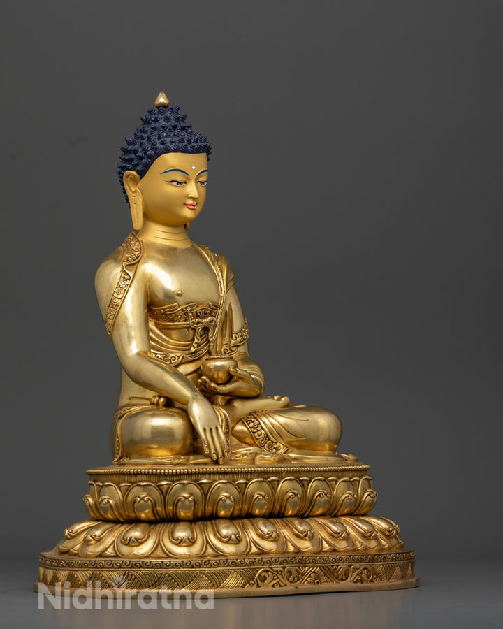 Side profile of shakyamuni buddha statue | Sacred Shakyamuni Buddha figurine | Handmade Buddha statue
