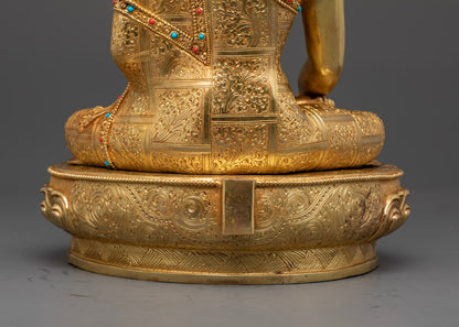 Buddha Shakyamuni Siddartha Gautama Statue | The Enlightened one in Golden Brilliance