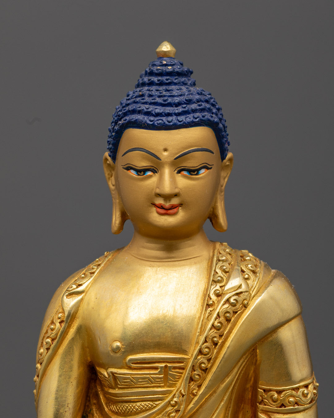 Shakyamuni Buddha Sculpture | 24K Gold-Gilded Handmade Spiritual Statue