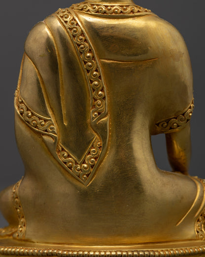 Shakyamuni Buddha Sculpture | 24K Gold-Gilded Handmade Spiritual Statue