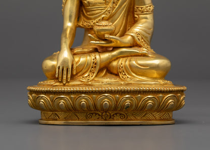 Shakyamuni Buddha Sculpture | 24K Gold-Gilded Handmade Spiritual Statue