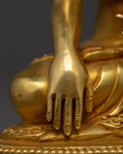 Shakyamuni Buddha Sculpture | 24K Gold-Gilded Handmade Spiritual Statue