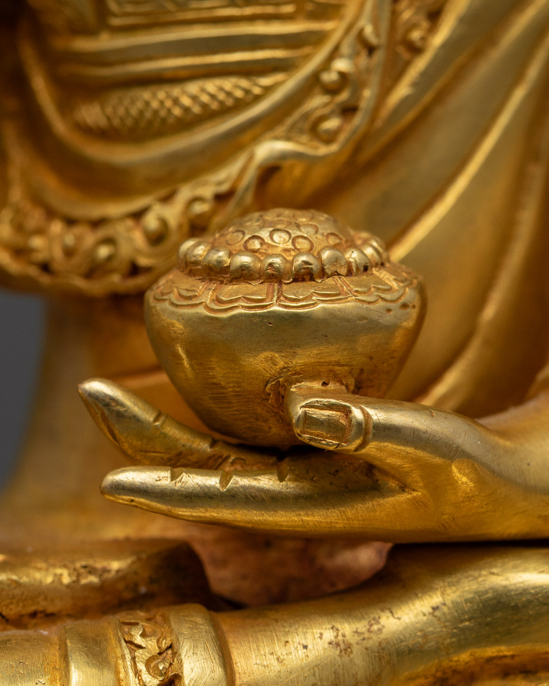 Shakyamuni Buddha Sculpture | 24K Gold-Gilded Handmade Spiritual Statue