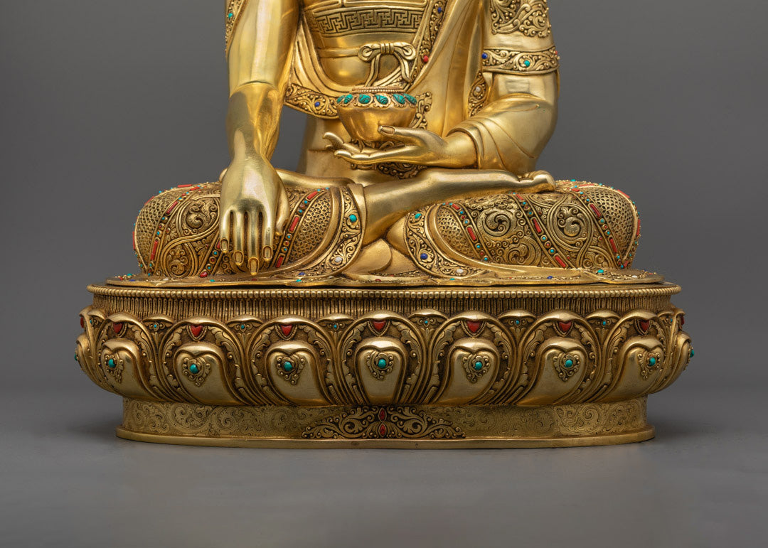 Buddhist Shrine Shakyamuni Statue | Nepalese Spiritual Sculpture