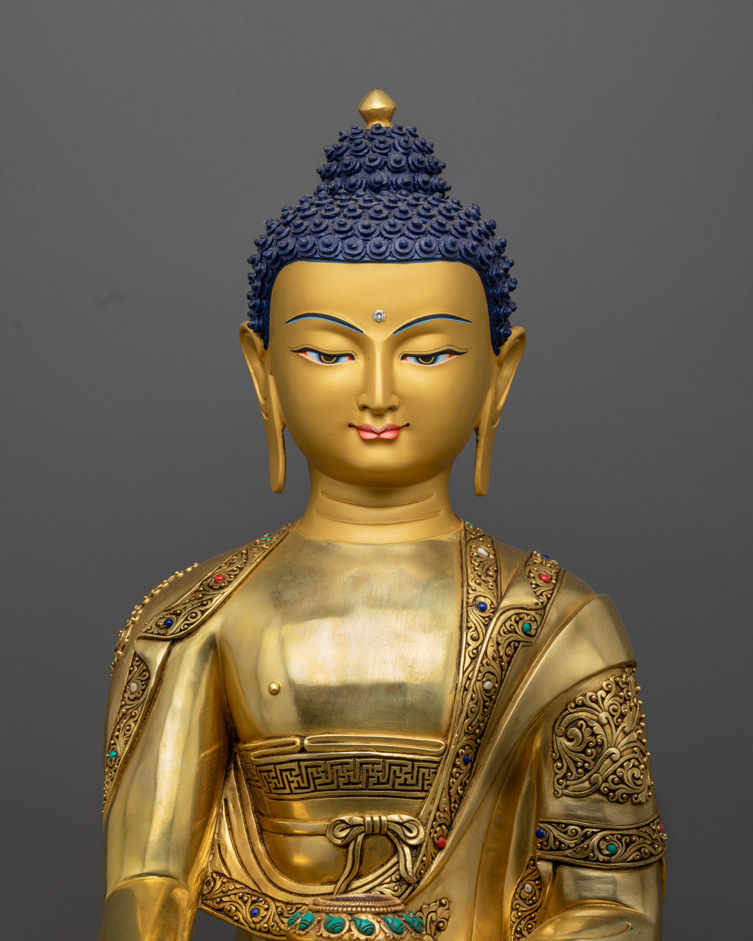 Buddhist Shrine Shakyamuni Statue | Nepalese Spiritual Sculpture