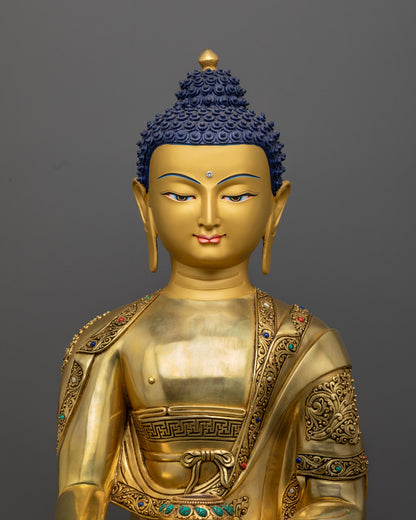 Buddhist Shrine Shakyamuni Statue | Nepalese Spiritual Sculpture