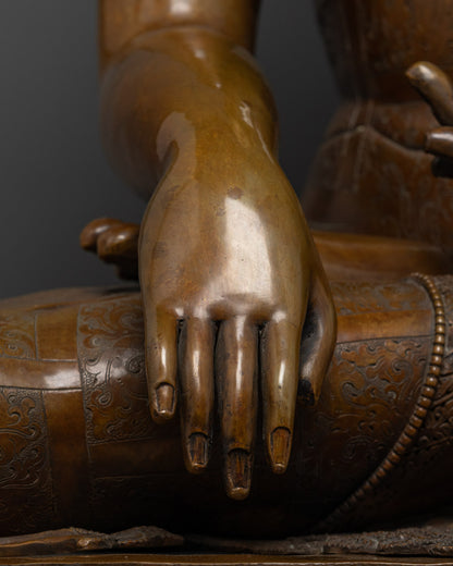Authentic Oxidized Shakyamuni Buddha Statue | Spiritual Home Decor