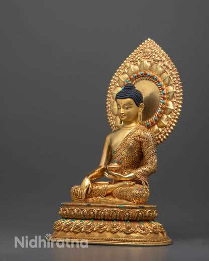 Buy Gold Fire Gilded Buddha Shakyamuni Statue