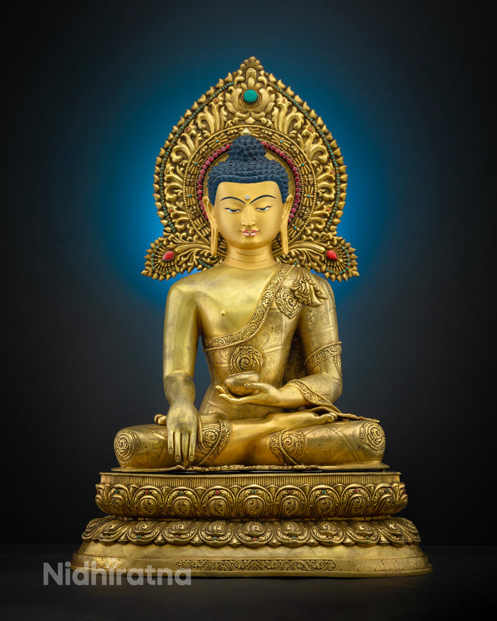 29.13" Shakyamuni Buddha Statue | Buddhist Hand-carved Art