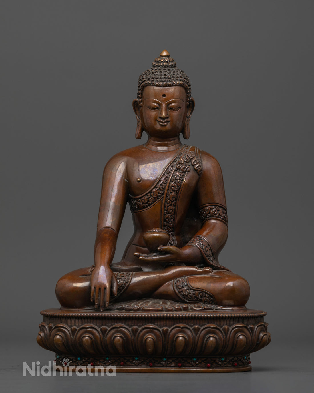 Oxidized Shakyamuni Buddha Statue