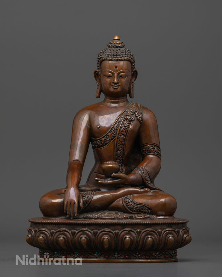 Oxidized Shakyamuni Buddha Statue