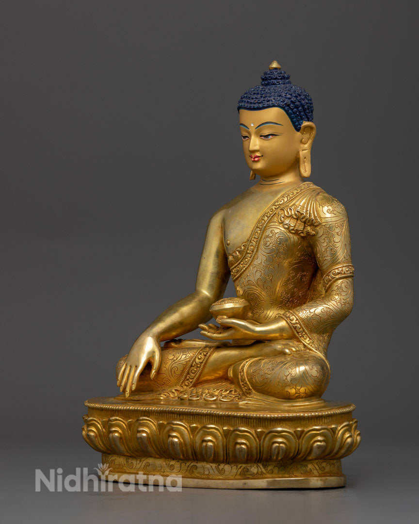 Buddha Shakyamuni: Himalayan Buddhist Handmade Statue