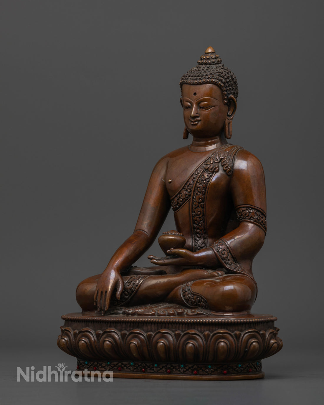 Oxidized Shakyamuni Buddha Statue