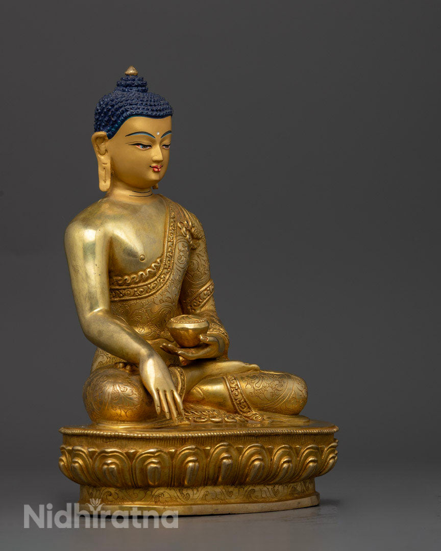 Buddha Shakyamuni: Himalayan Buddhist Handmade Statue