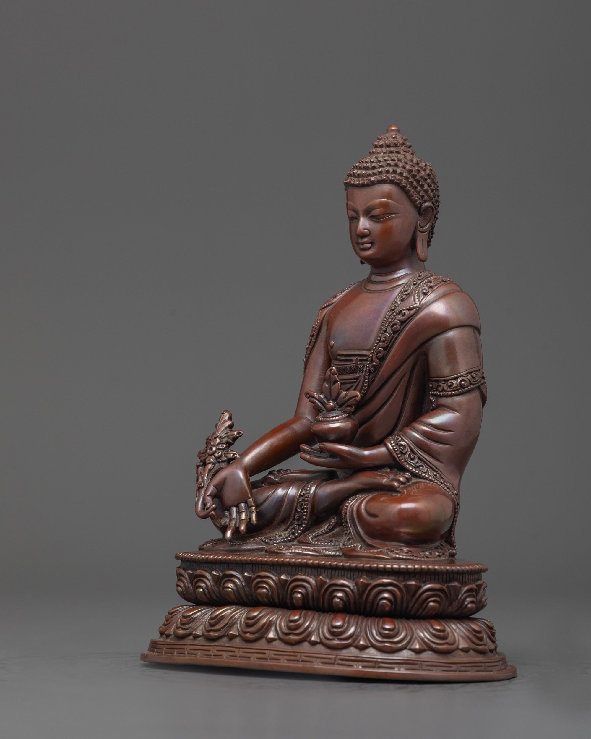 Oxidized Bhaisajyaguru Statue | Tibetan Medicine Master