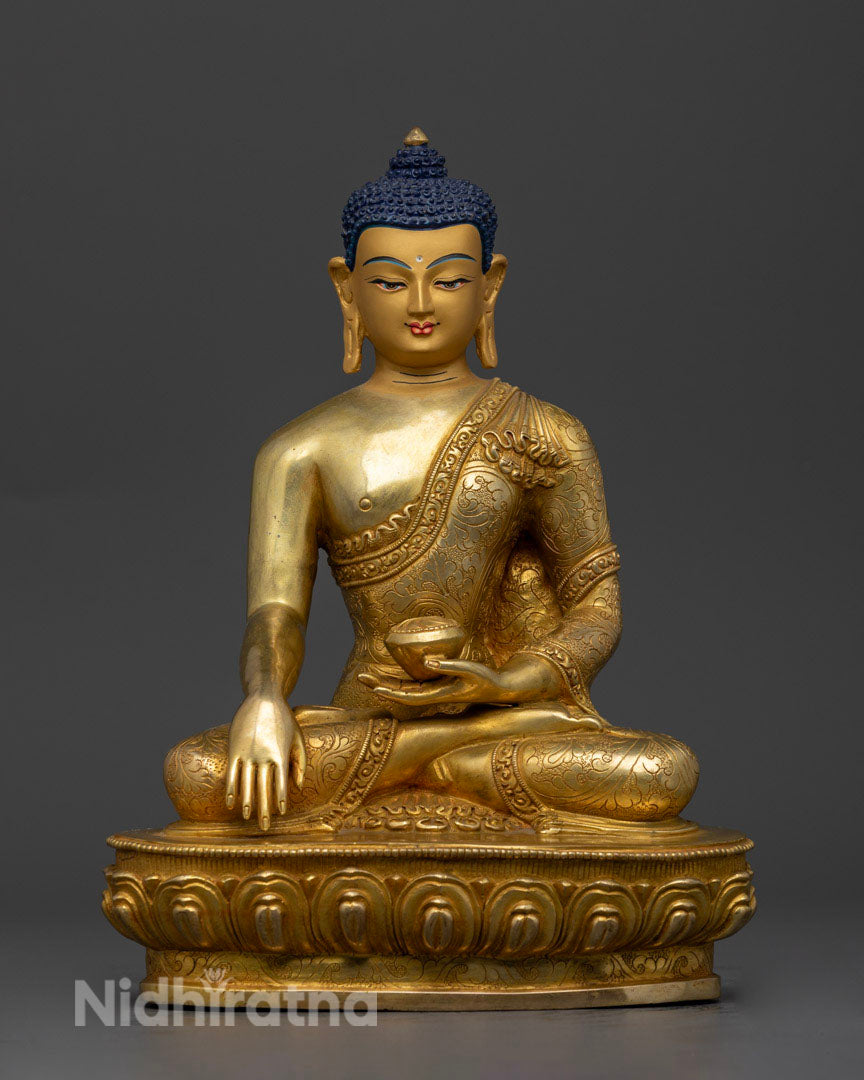 Buddha Shakyamuni: Himalayan Buddhist Handmade Statue