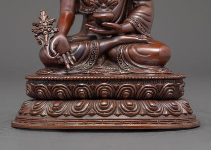 Oxidized Bhaisajyaguru Statue | Tibetan Medicine Master