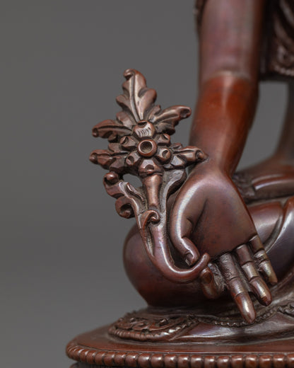 Oxidized Bhaisajyaguru Statue | Tibetan Medicine Master