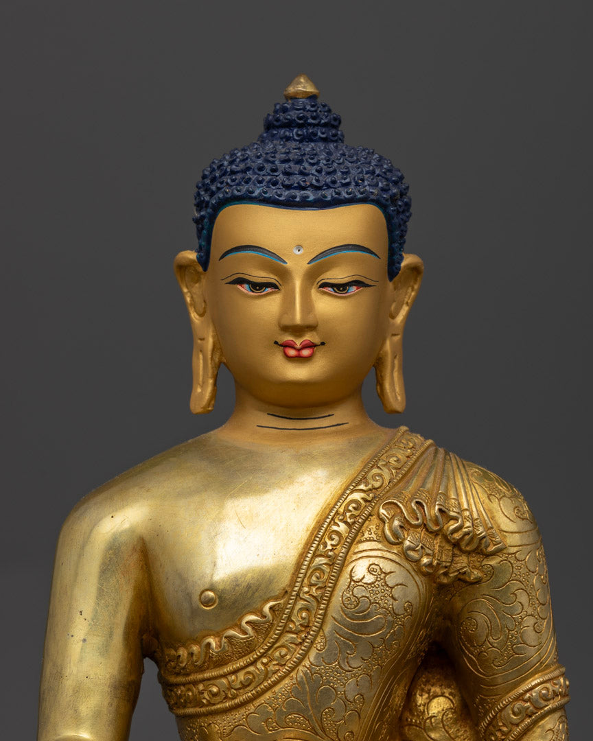 Buddha Shakyamuni: Himalayan Buddhist Handmade Statue