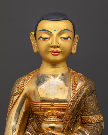Elegant Shakyamuni Buddha with His Disciples Statue | Tibetan Artwork