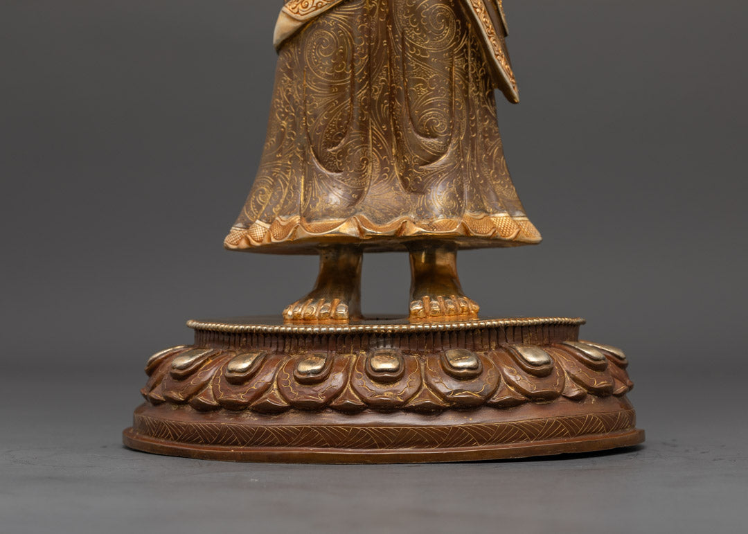 Elegant Shakyamuni Buddha with His Disciples Statue | Tibetan Artwork