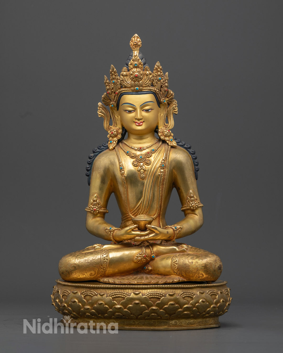Handmade Amitabha Buddha Statue | Stunning Tibetan Artwork 