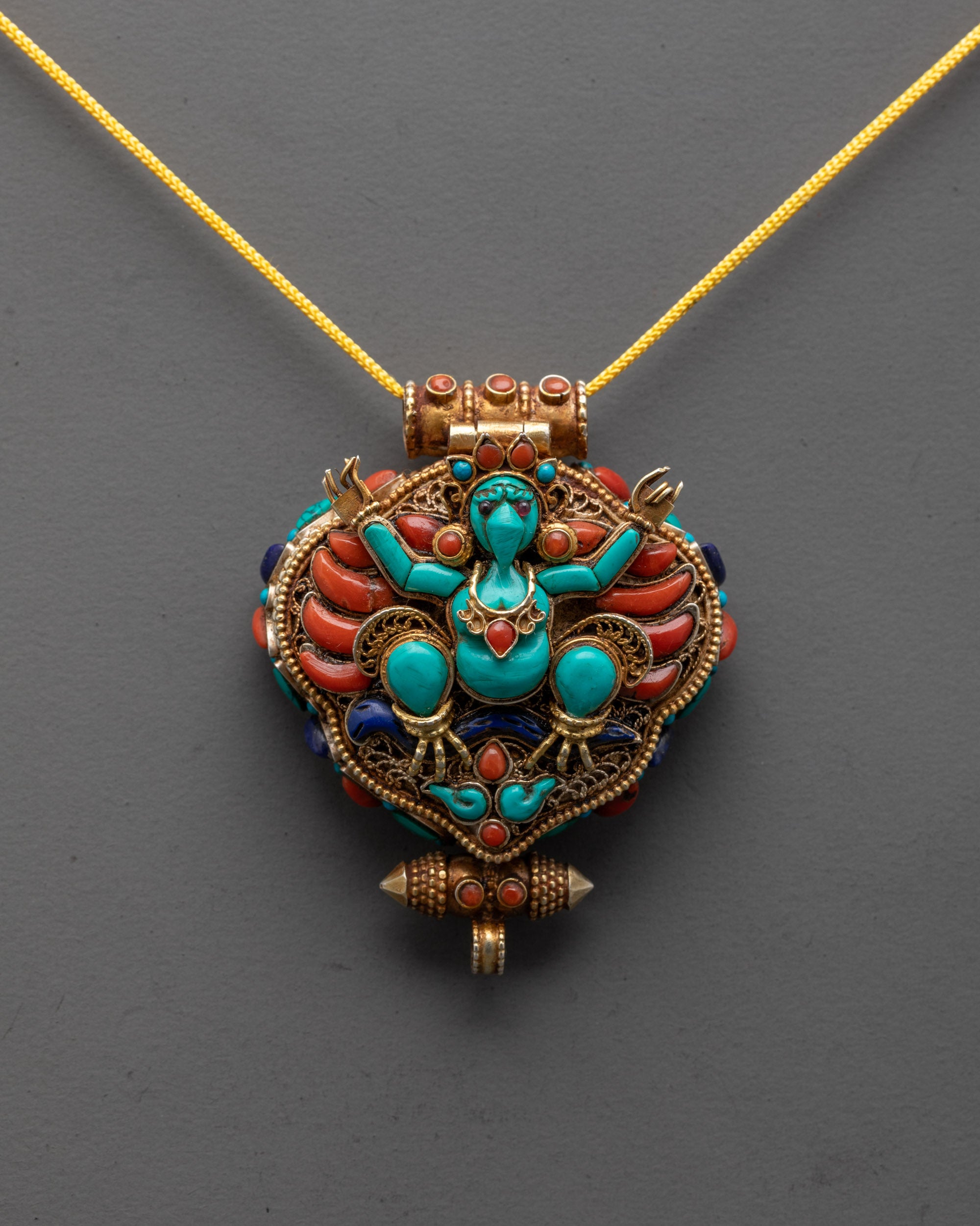 Buddhist Garuda and Dzambhala Praying Locket