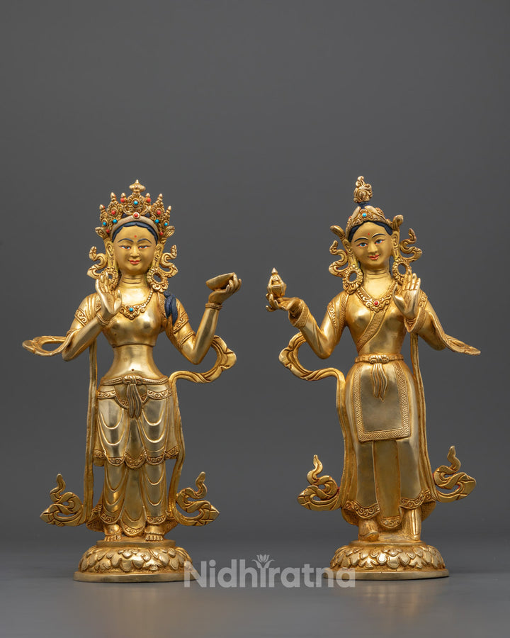 Buddhist Mandharva and yeshe tsyogal Statue