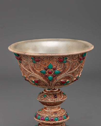 Copper Butter Lamp for Shrine | Traditional Artwork