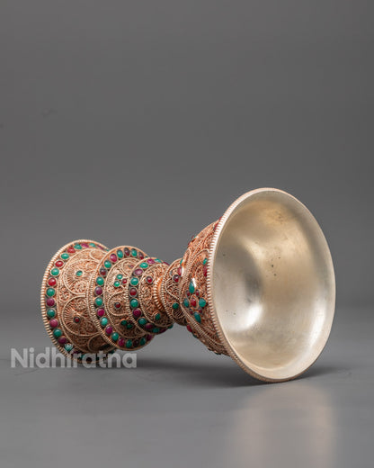 Copper Butter Lamp for Shrine | Traditional Artwork