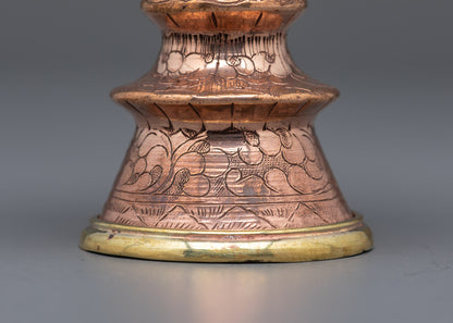 Hand-carved Buddhist Butter Lamp