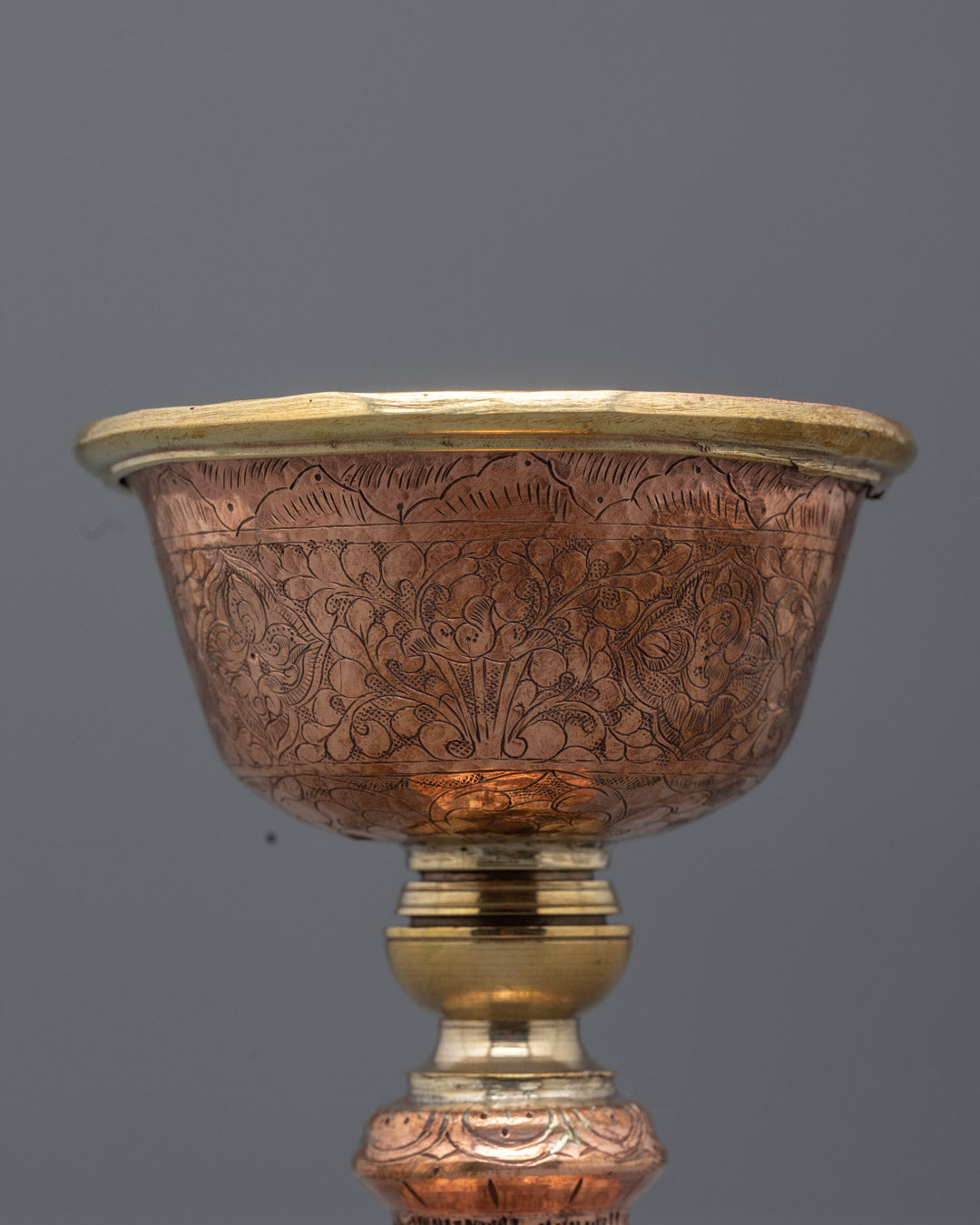 Hand-carved Buddhist Butter Lamp