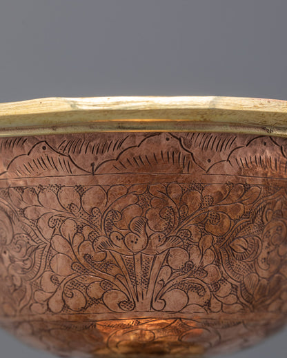 Hand-carved Buddhist Butter Lamp