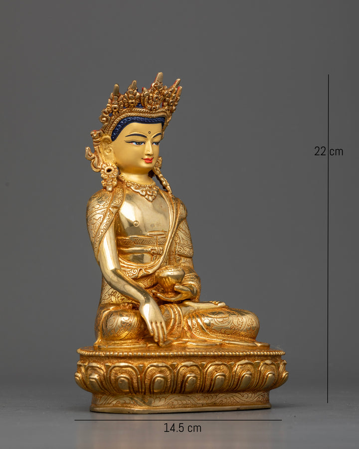 Crown Buddha Shakyamuni Statue - Regal Embodiment of Enlightenment and Compassion