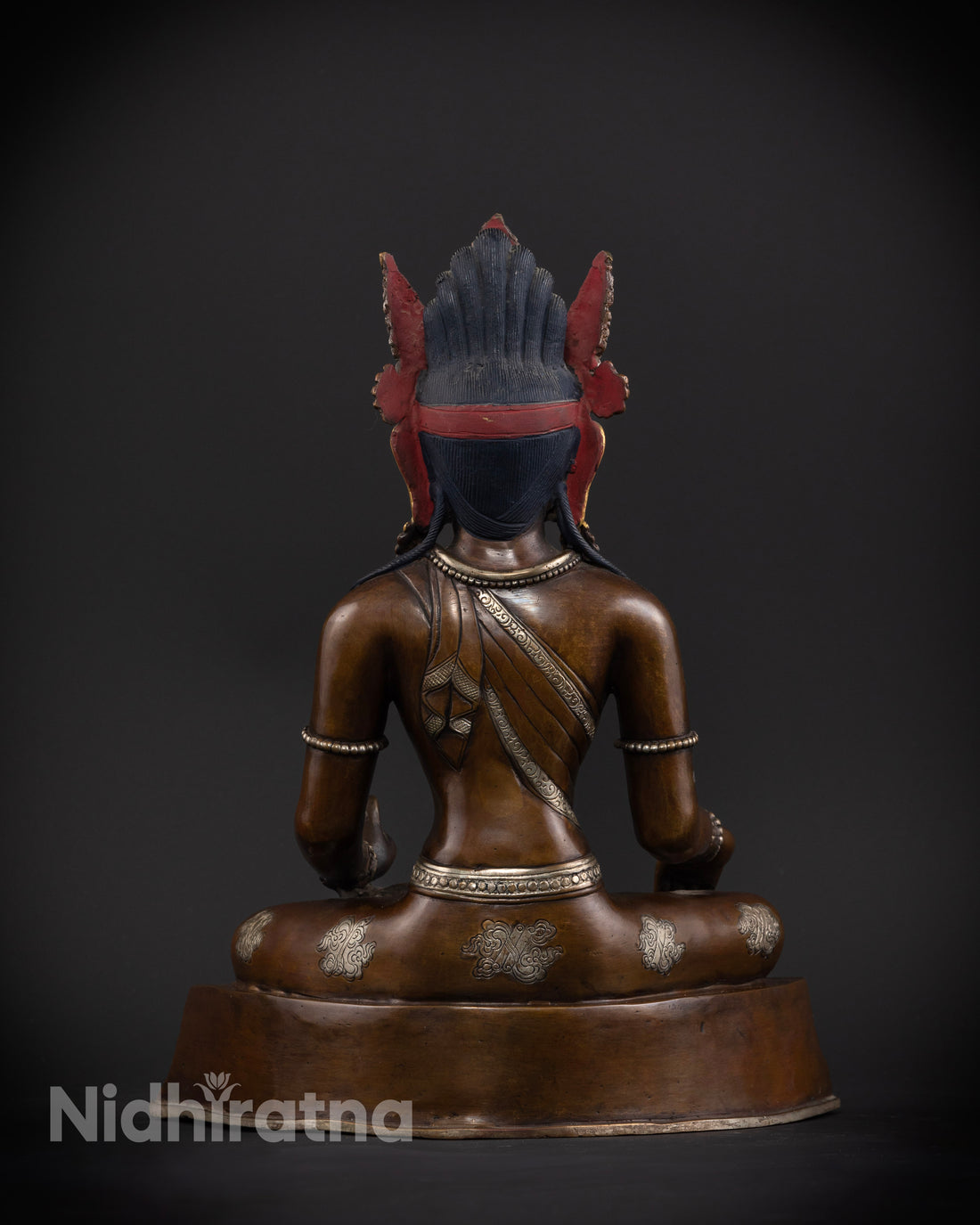 The Golden-Crowned Sage: Shakyamuni in Dark Oxidized Copper