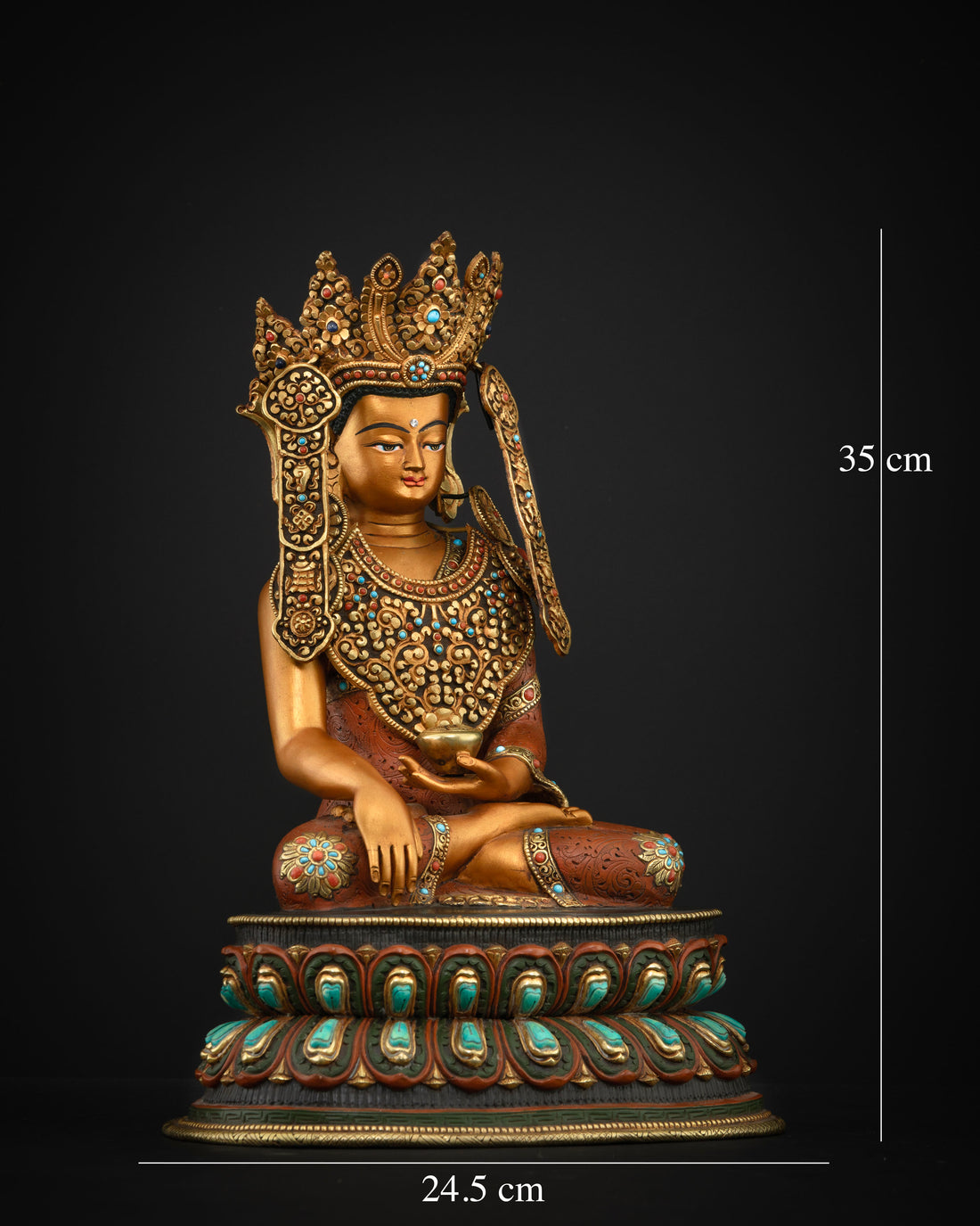 Elegant Crown Buddha Shakyamuni Statue: Exquisite Spiritual Decor