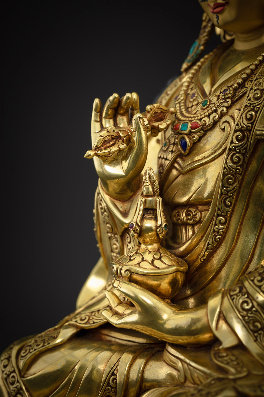 Handmade Majestic 16.5 Inch Guru Rinpoche Statue