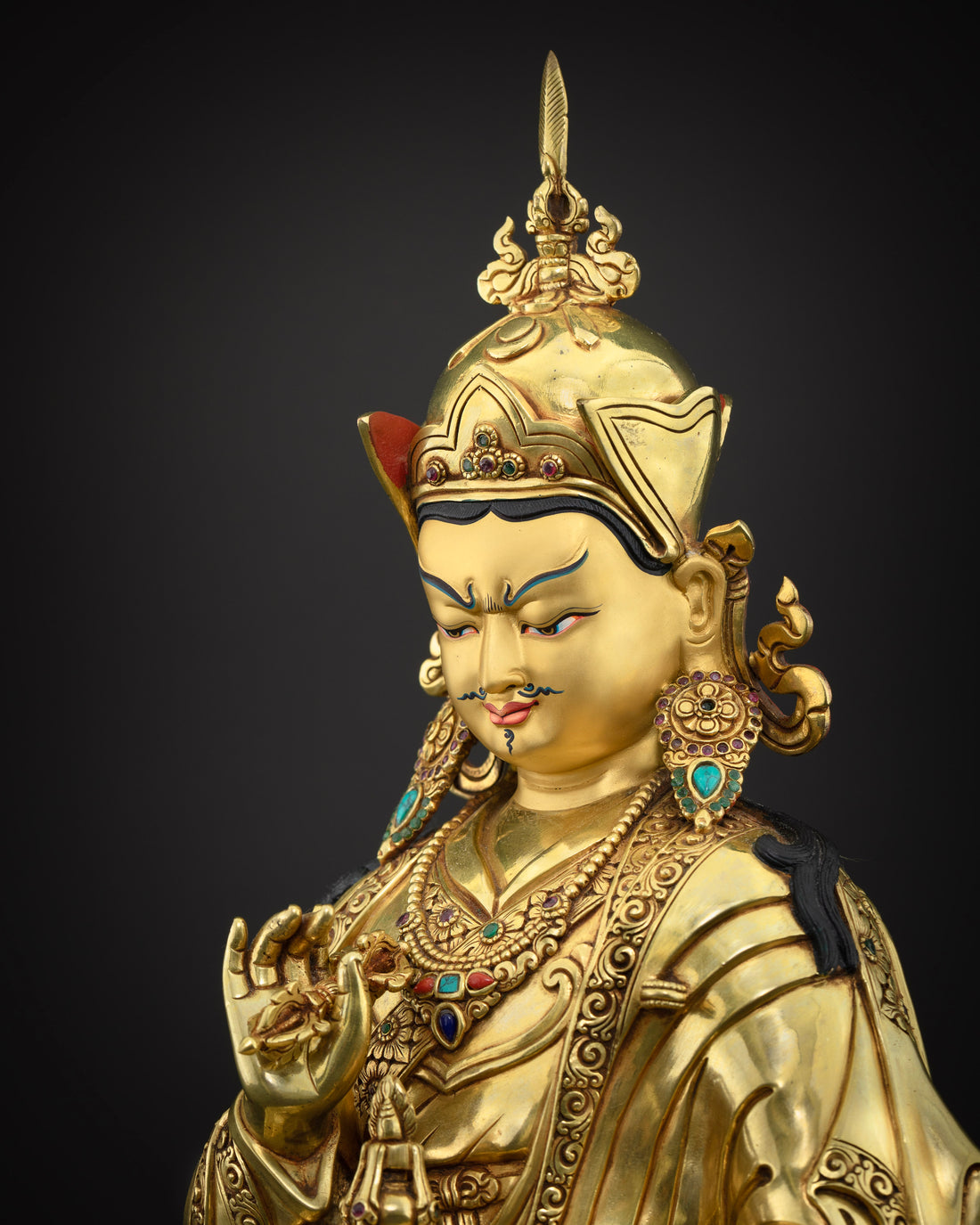 Handmade Majestic 16.5 Inch Guru Rinpoche Statue