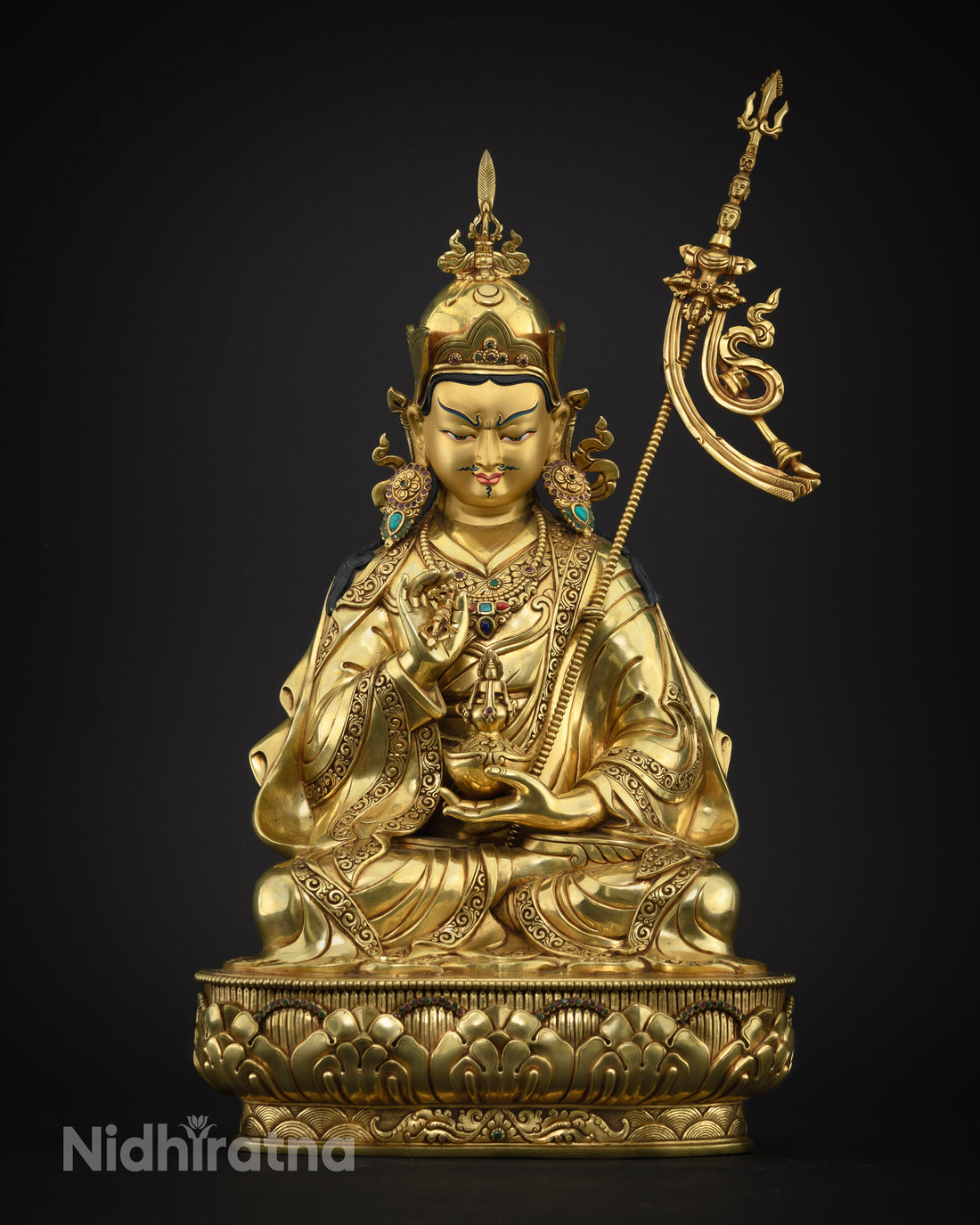 Handmade Majestic 16.5 Inch Guru Rinpoche Statue