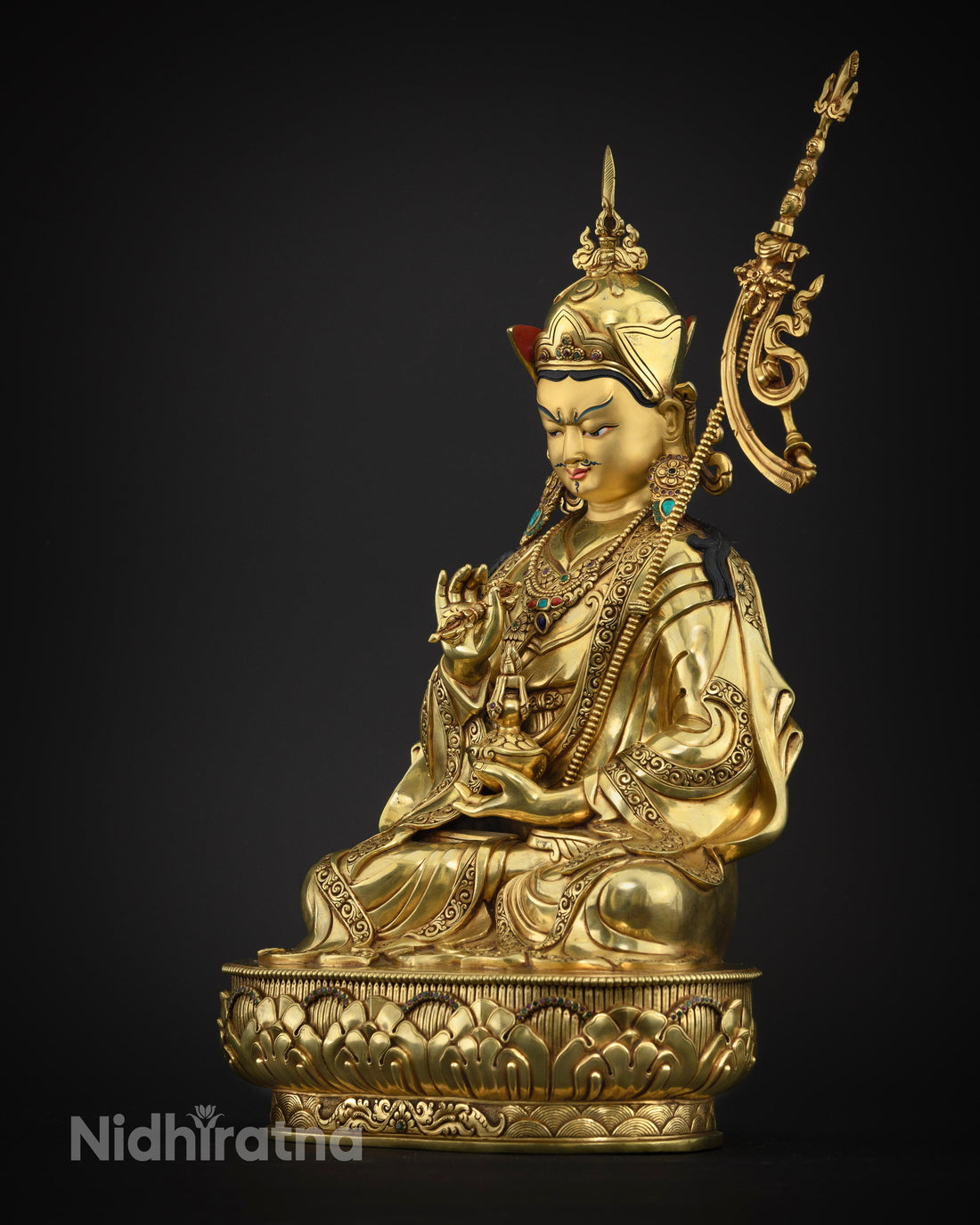 Handmade Majestic 16.5 Inch Guru Rinpoche Statue