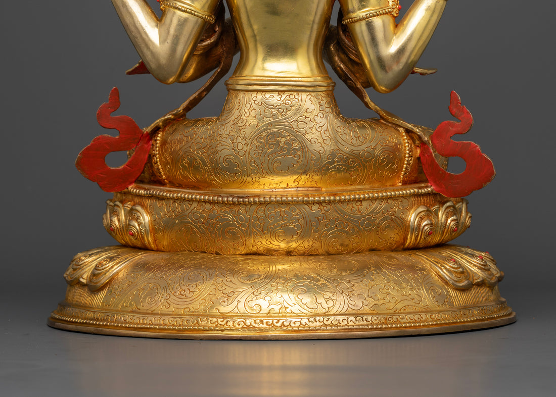 Four-Armed Chenrezig: Radiant Avalokiteshvara Bodhisattva Statue