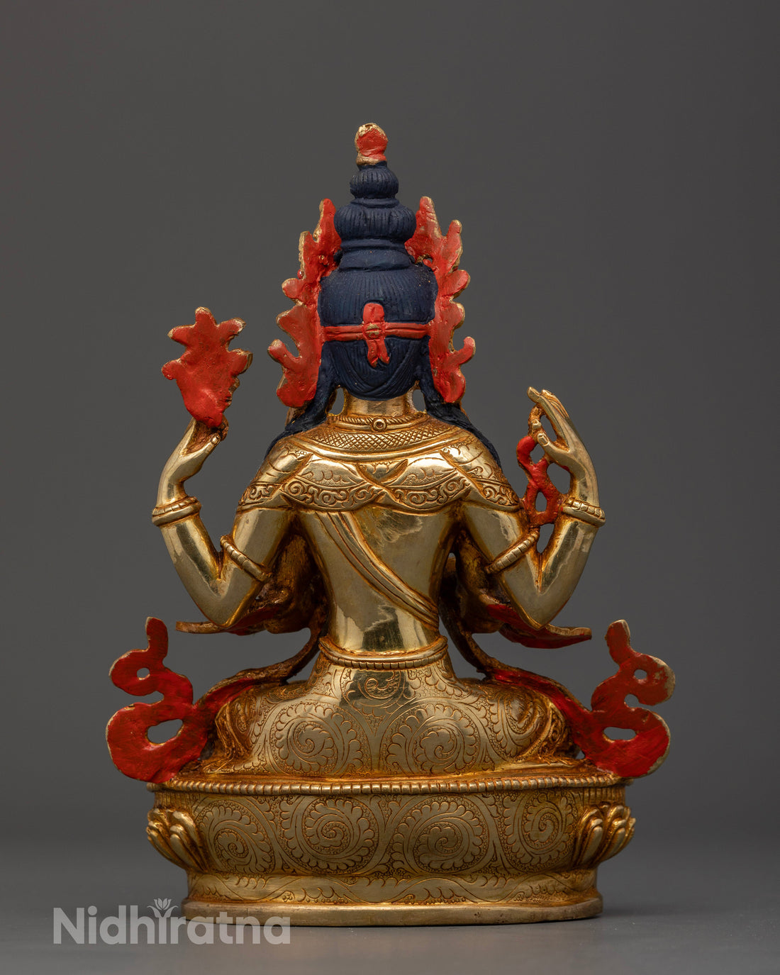 Chenrezig Statue Glided in Gold